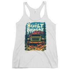 Built Not Bought - Alpine Crawler 4X4 Women's Racerback Tank - Heather White - Image 5