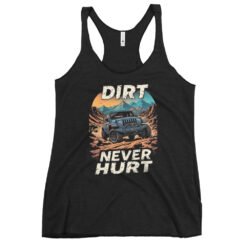 Dirt Never Hurt - Blue Crawler Off-Road Women's Racerback Tank - Vintage Black - Image 2