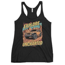 Explore The Uncharted - Canyon Ridge Off-Road Women's Racerback Tank - Vintage Black - Image 2