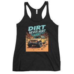 Dirt Never Hurt - Canyon Sand 4X4 Rig Women's Racerback Tank - Vintage Black - Image 2