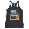 Dirt Never Hurt - Canyon Sand 4X4 Rig Women's Racerback Tank - Vintage Navy - Image 1