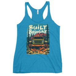 Built Not Bought - Alpine Crawler 4X4 Women's Racerback Tank - Vintage Turquoise - Image 1