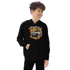 Old Man With A 4X4 - Veteran Trail Kids 4X4 Fleece Hoodie - Black - Image 1