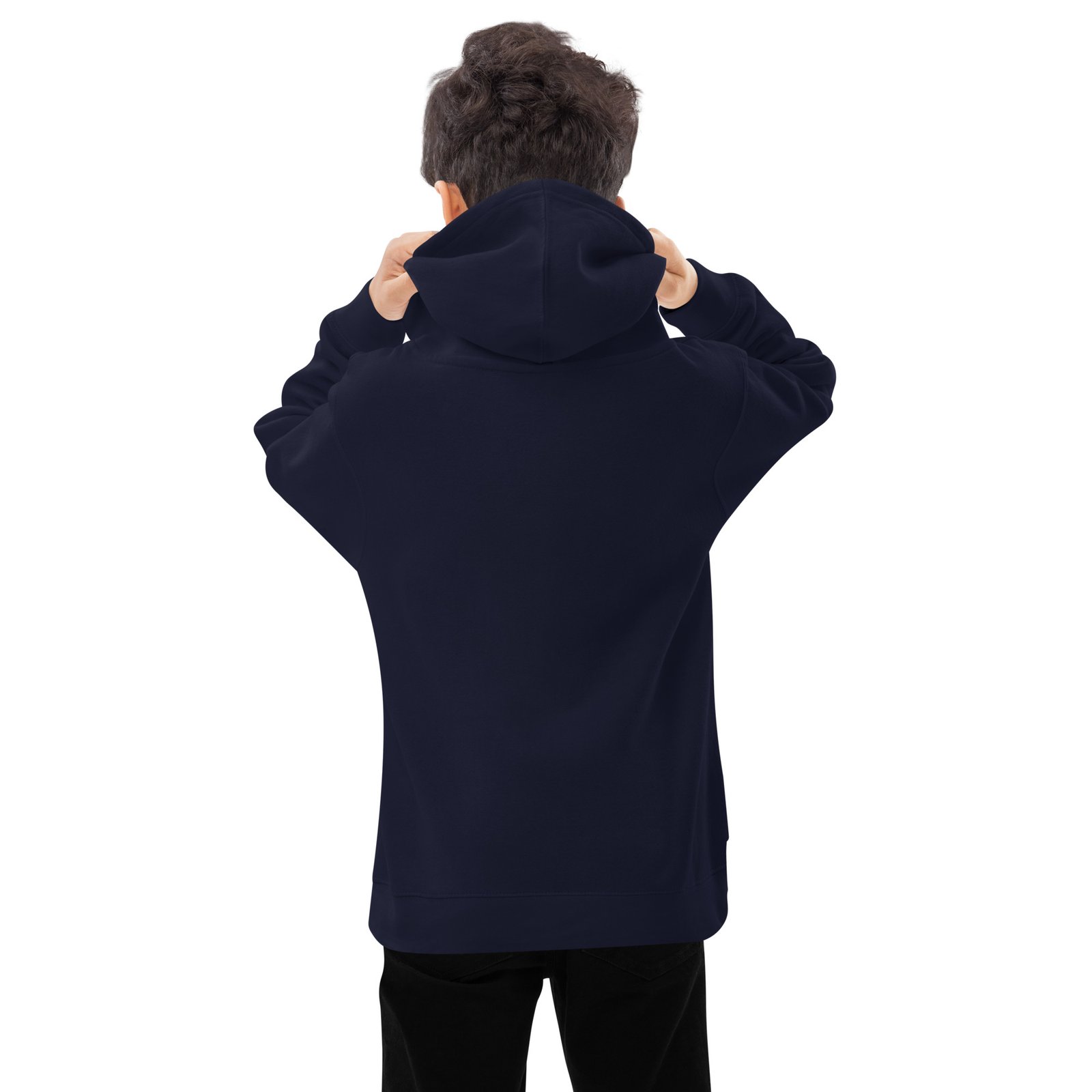 Any Trail Any Time - Sunset Timber Off-Road Kids Fleece Hoodie - Black, Navy Blazer - Image 4