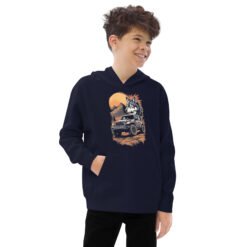 Lone Wolf - Wild Timber Off-Road Kids Fleece Hoodie - Navy Blazer - Image 4