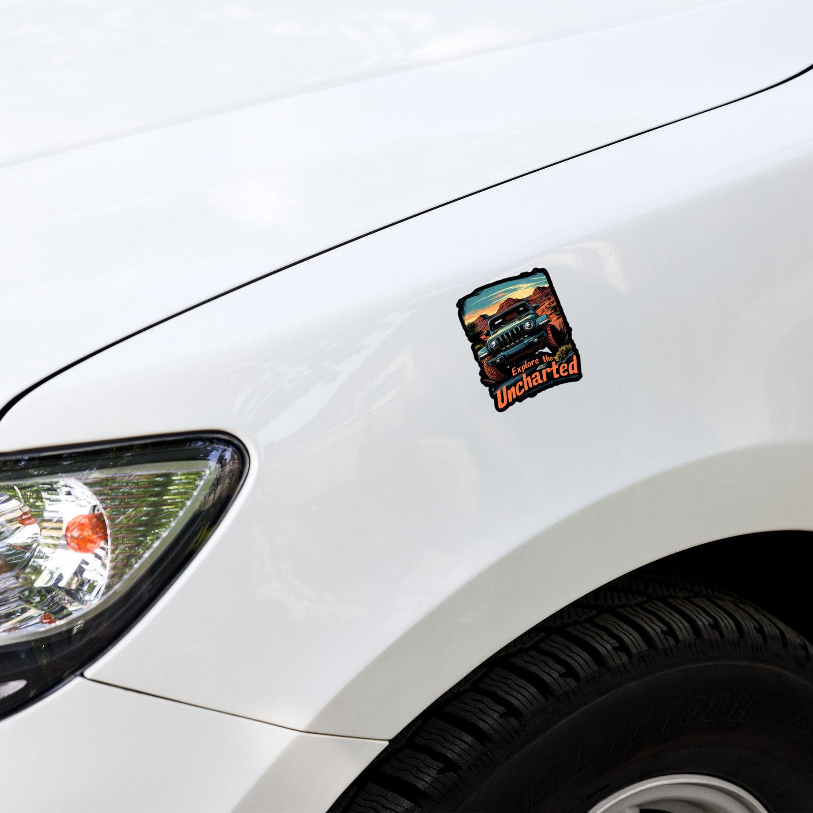 Explore The Uncharted - Teal 4X4 Overland Rig Sticker - Image 3