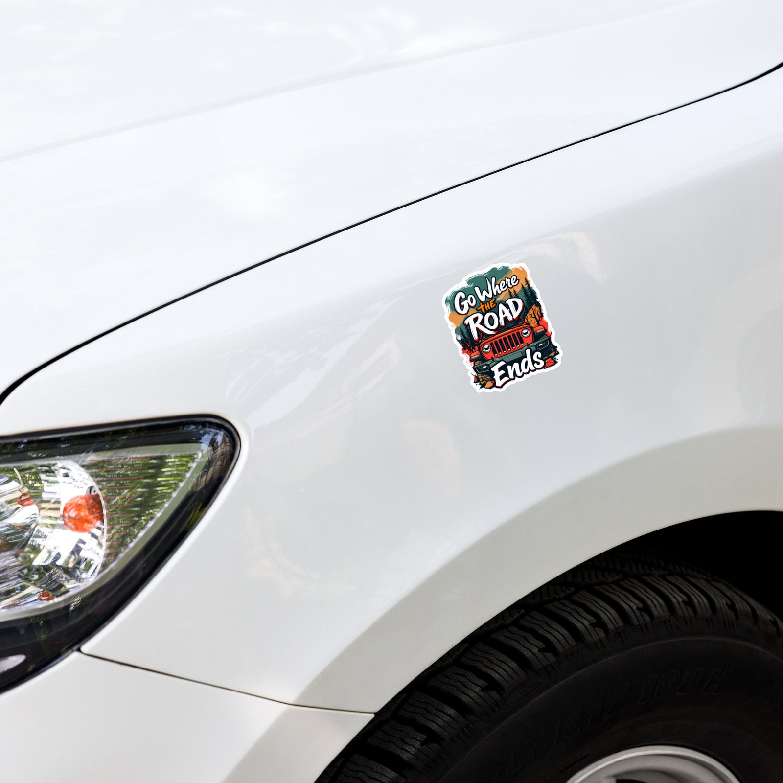 Go Where The Road Ends - Red 4X4 Off-Road Rig Sticker - Image 3