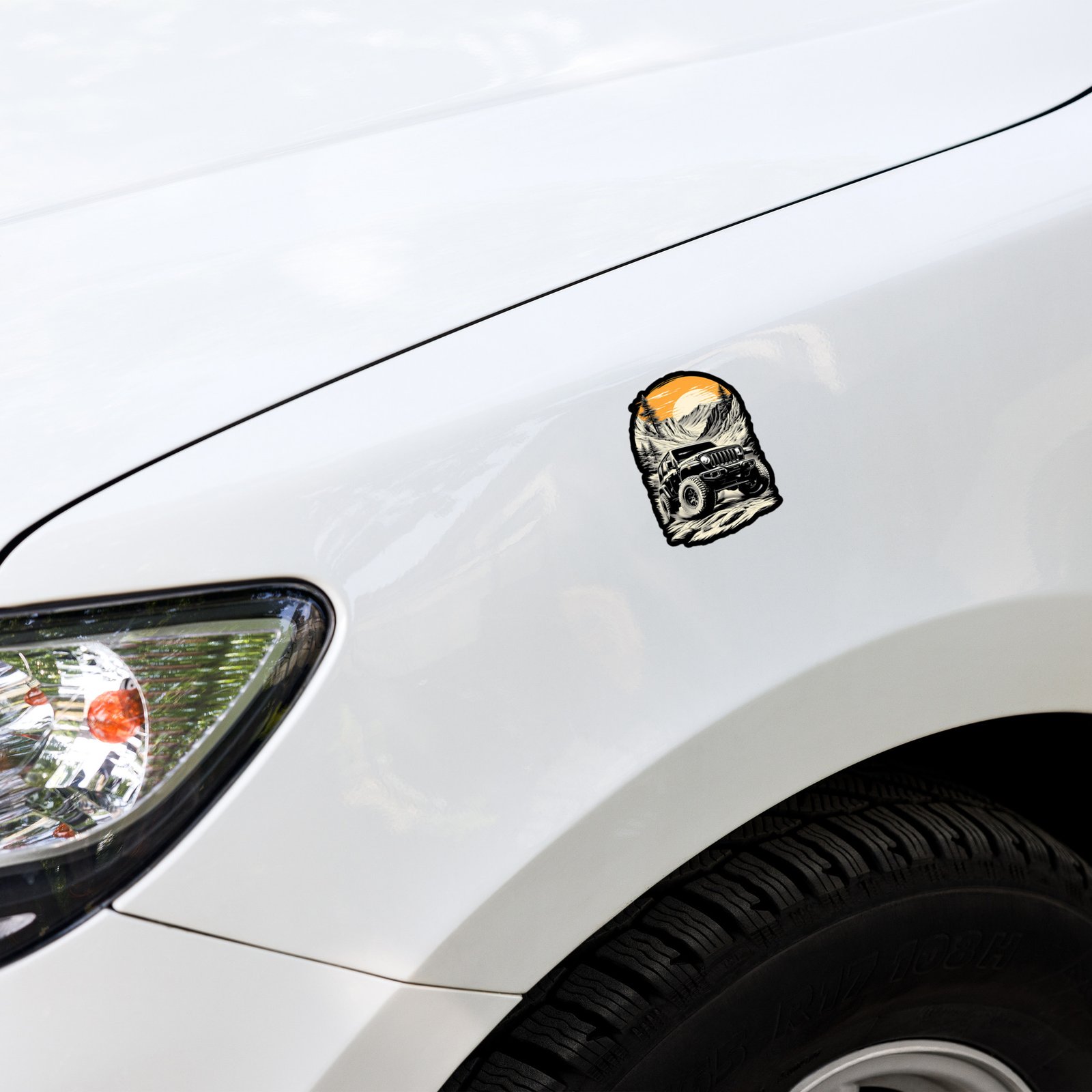 Alpine Sunset Trail - Golden Sunset 4X4 Decal Bubble-Free Sticker - Image 3