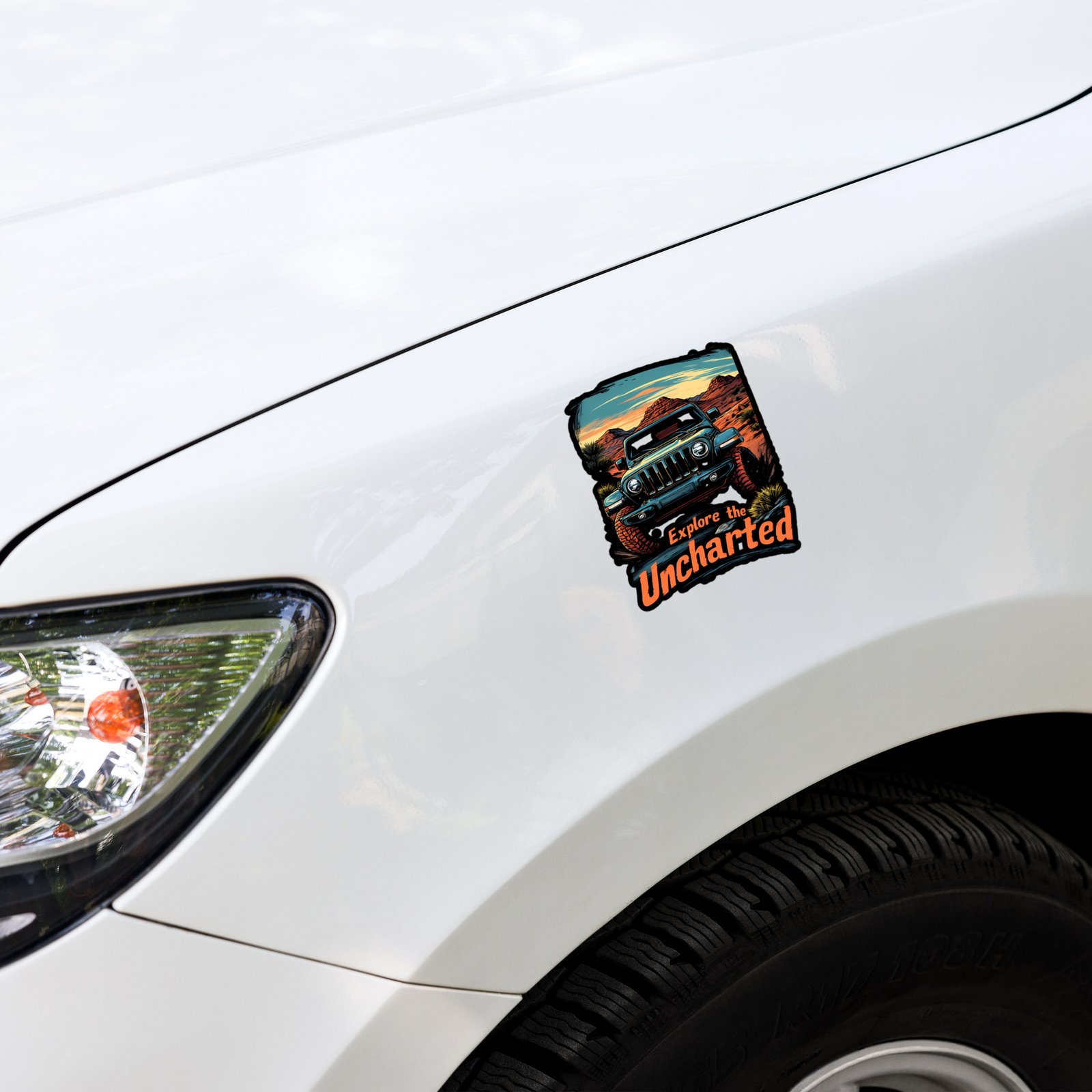 Explore The Uncharted - Teal 4X4 Overland Rig Sticker - Image 1