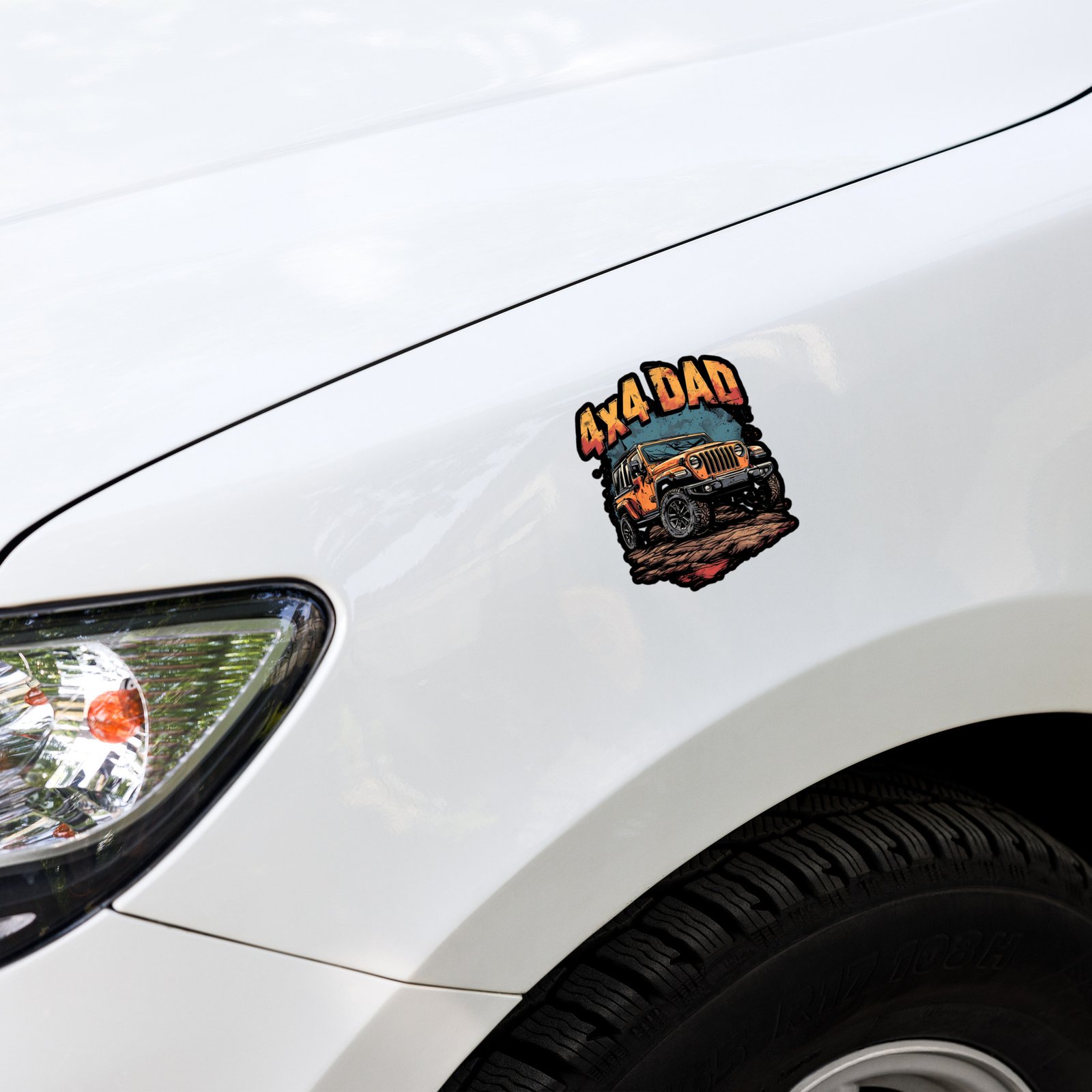 4X4 Dad - Muddy Trail Off-Road Rig Sticker - Image 1