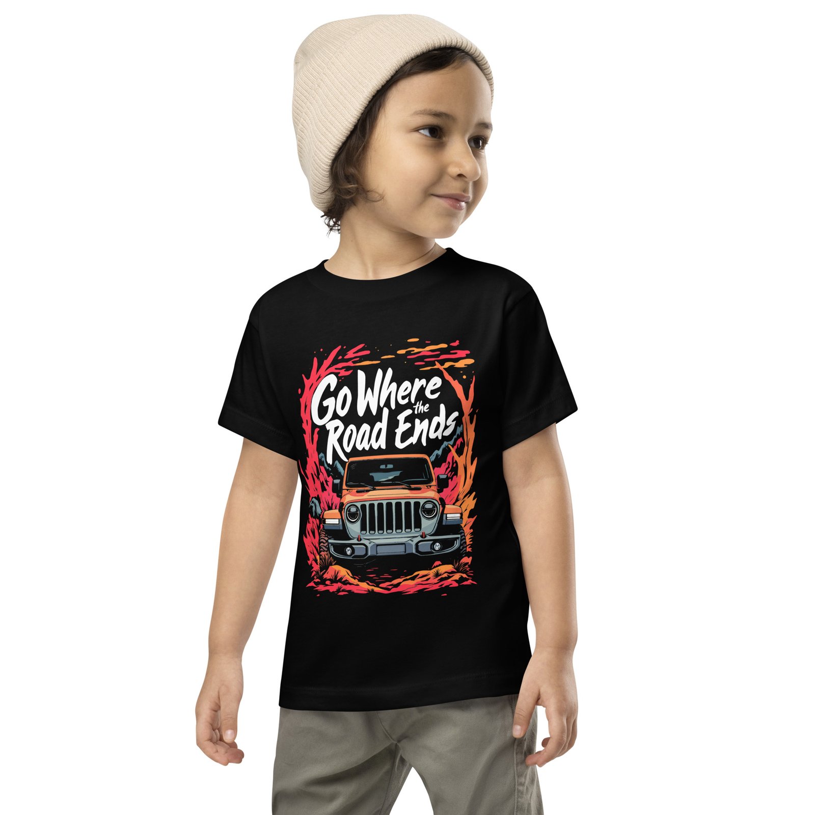 Go Where The Road Ends - Toddler Trail 4X4 Rig Toddler Tee - Image 1