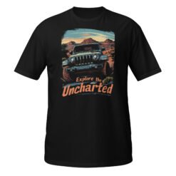 Explore The Uncharted - Desert Mesa 4X4 Rig Unisex T-Shirt - Black - Image 1