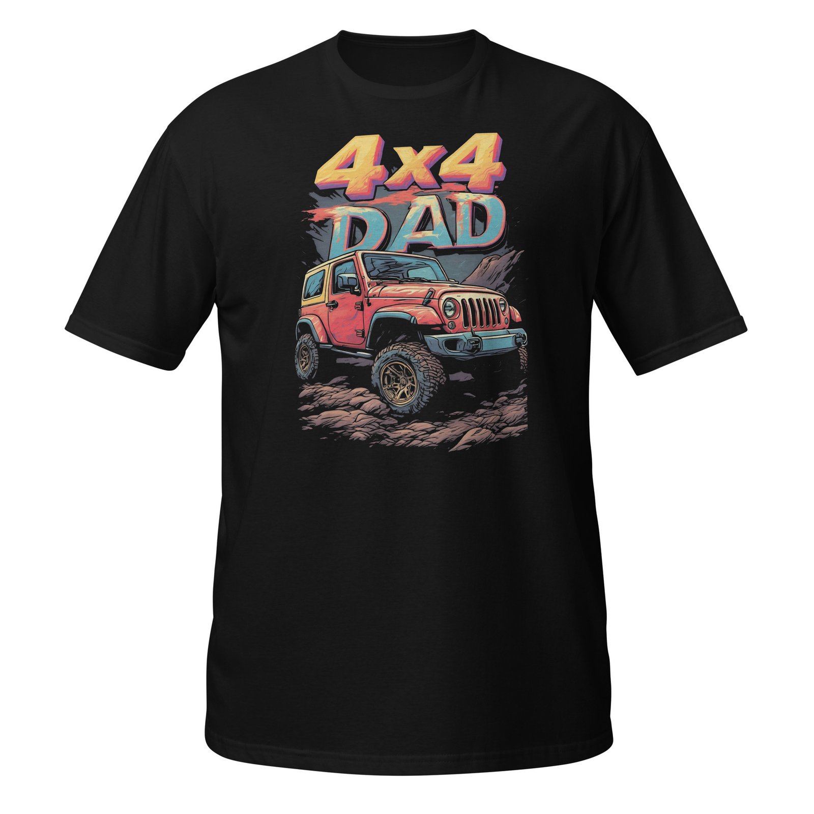 4X4 Dad - 4X4 Dad Off-Road Rig Unisex T-Shirt - Black - Image 2