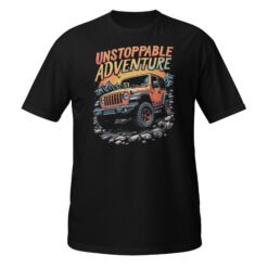 Unstoppable Adventure - Orange 4X4 Trail Rig Unisex T-Shirt - Black - Image 1