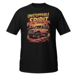 Unstoppable Spirit - Sunset Orange 4X4 Rig Unisex T-Shirt - Black - Image 2