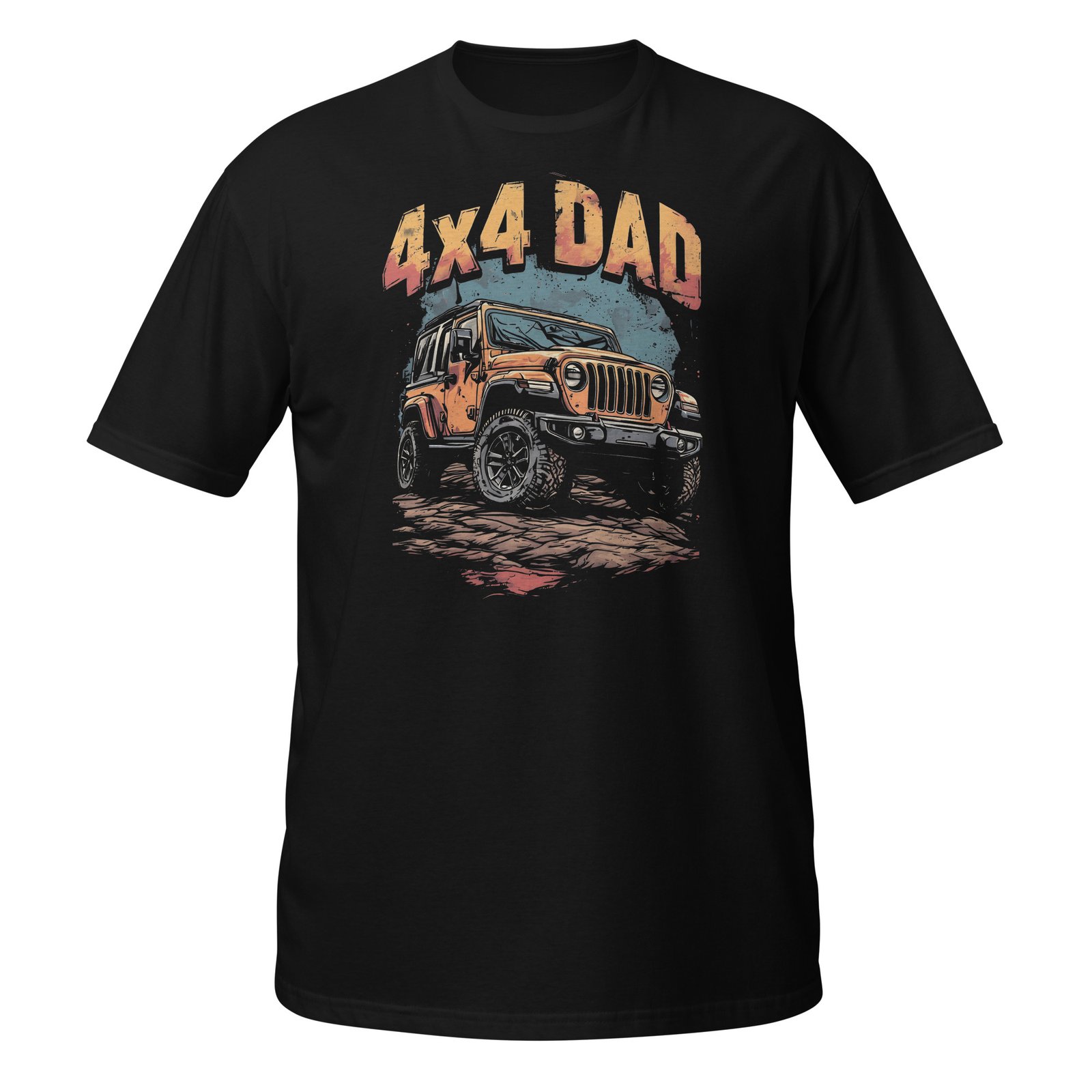4X4 Dad - Orange Mud 4X4 Rig Unisex T-Shirt - Black - Image 2
