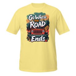 Go Where The Road Ends - Red Rig 4X4 Trail Unisex T-Shirt - Cornsilk - Image 13