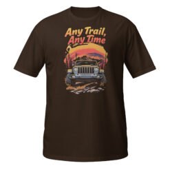 Any Trail Any Time - Sunset Mountain 4X4 Rig Unisex T-Shirt - Dark Chocolate - Image 6