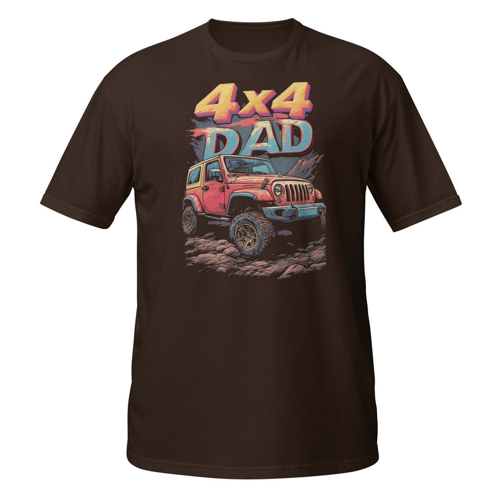 4X4 Dad - 4X4 Dad Off-Road Rig Unisex T-Shirt - Dark Chocolate - Image 5