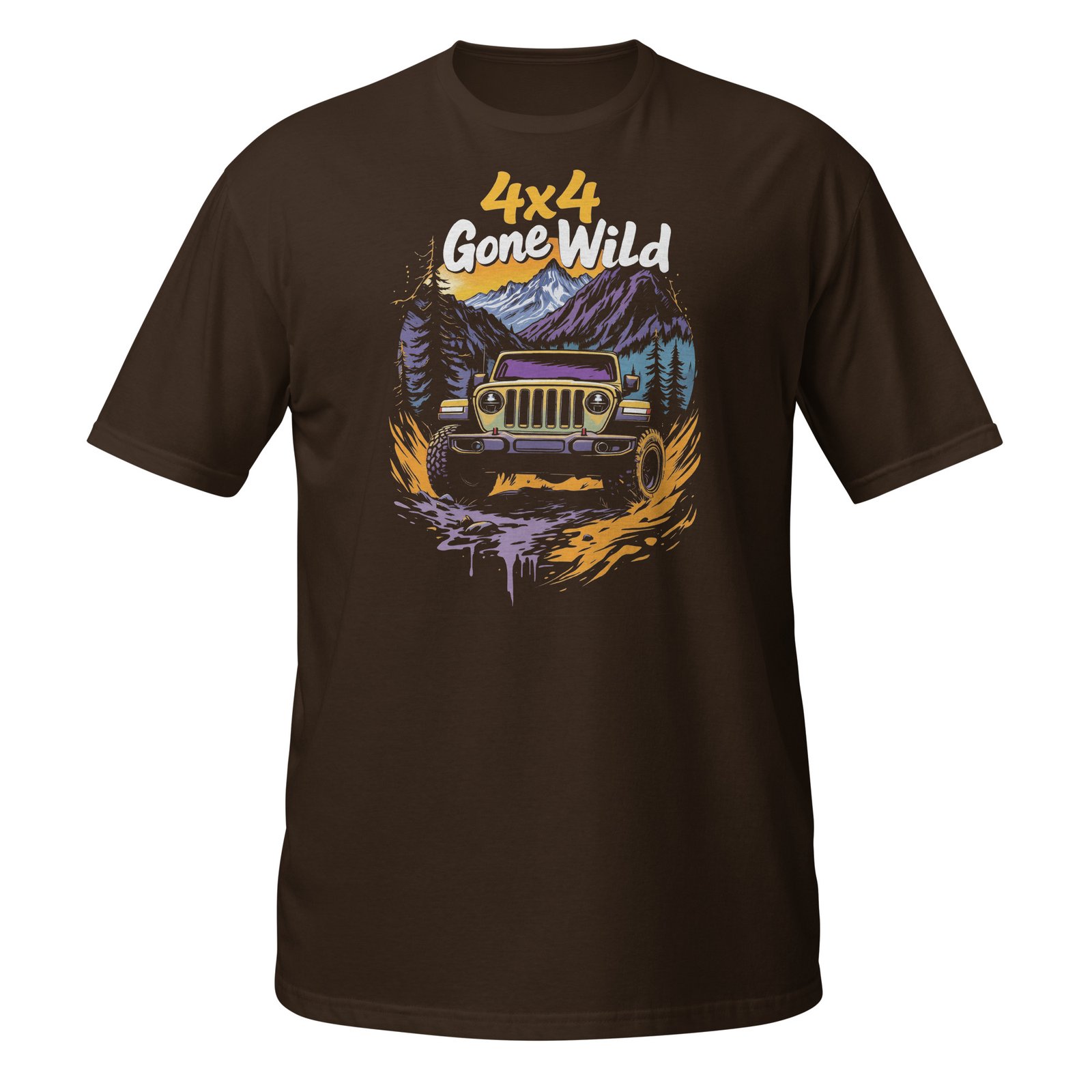 4X4 Gone Wild - 4X4 Gone Wild Rig Unisex T-Shirt - Dark Chocolate - Image 5