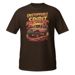 Unstoppable Spirit - Sunset Orange 4X4 Rig Unisex T-Shirt - Dark Chocolate - Image 1