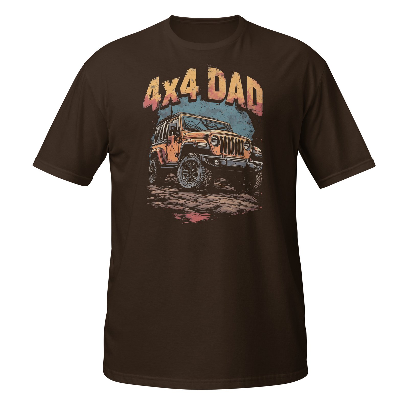 4X4 Dad - Orange Mud 4X4 Rig Unisex T-Shirt - Dark Chocolate - Image 5