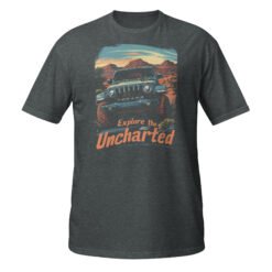 Explore The Uncharted - Desert Mesa 4X4 Rig Unisex T-Shirt - Dark Heather - Image 7