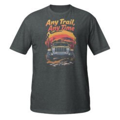 Any Trail Any Time - Sunset Mountain 4X4 Rig Unisex T-Shirt - Dark Heather - Image 9