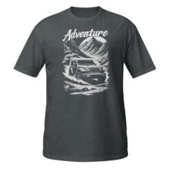 Adventure - Monochrome 4X4 Rig Trail Unisex T-Shirt - Dark Heather - Image 9
