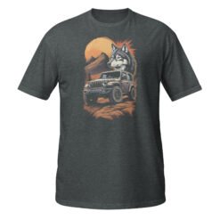 Lone Wolf - Wolf 4X4 Trail Rig Unisex T-Shirt - Dark Heather - Image 9