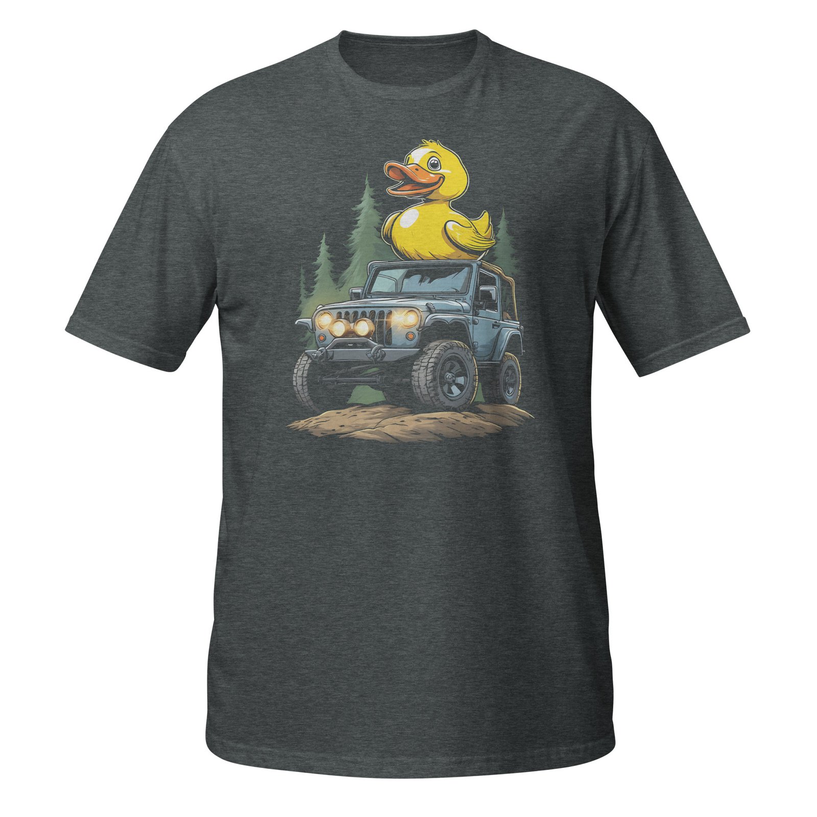 Duck Duck Rig - Rubber Duck 4X4 Rig Unisex T-Shirt - Dark Heather - Image 9