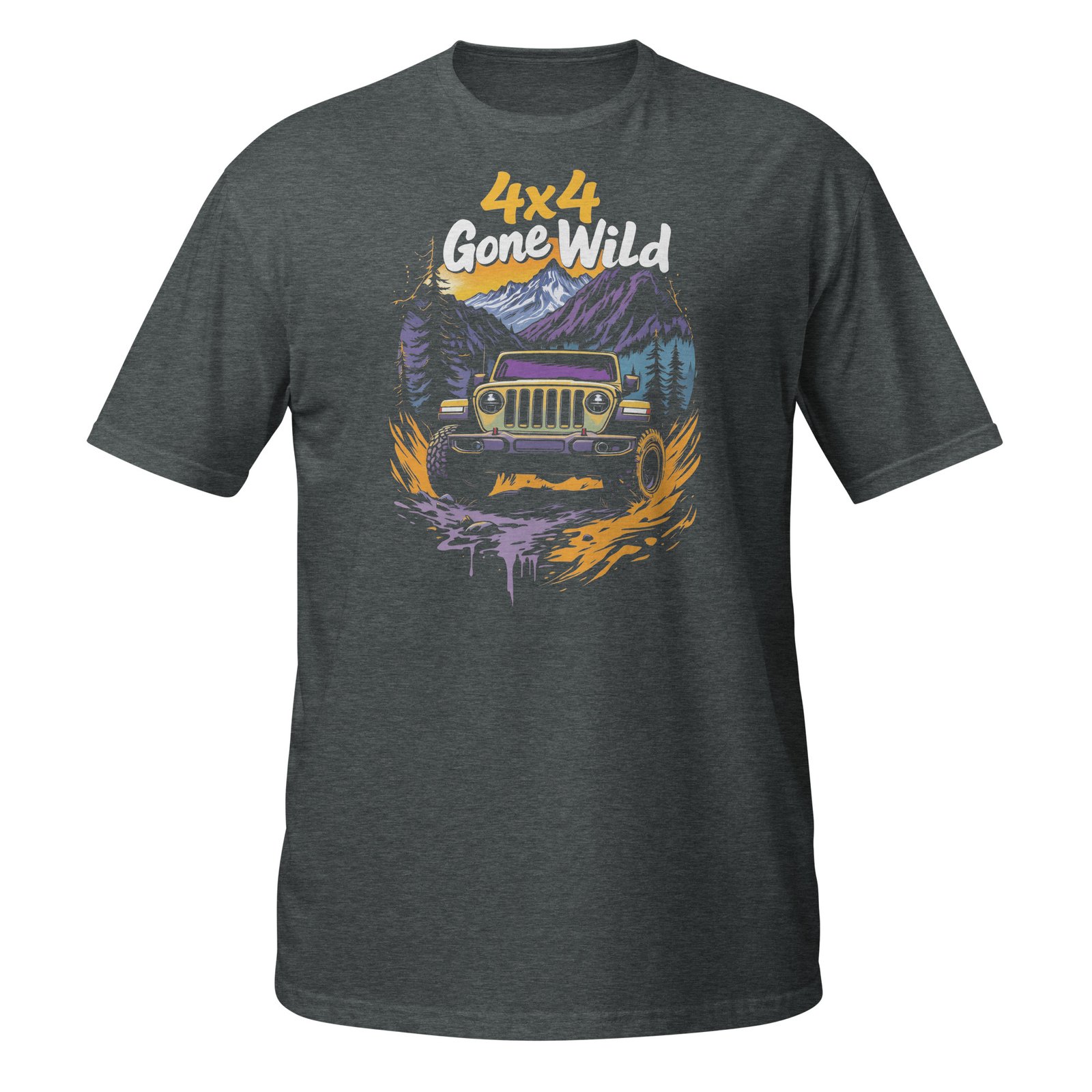 4X4 Gone Wild - 4X4 Gone Wild Rig Unisex T-Shirt - Dark Heather - Image 9