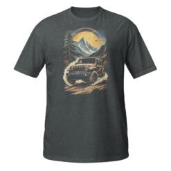Alpine Trail Expedition - Alpine Mountain 4X4 Rig Unisex T-Shirt - Dark Heather - Image 9