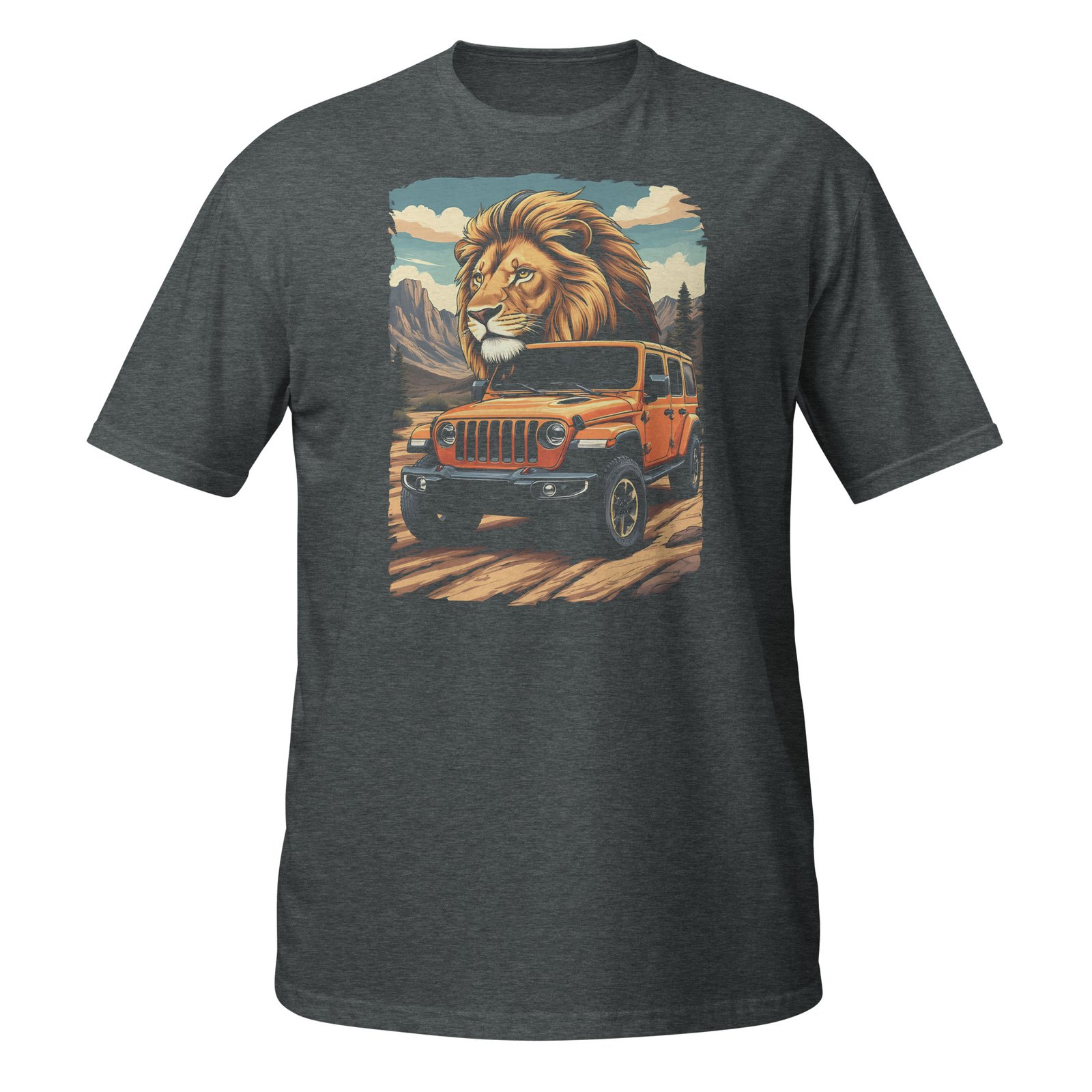 King Of The Trail - Orange Canyon 4X4 Rig Unisex T-Shirt - Dark Heather - Image 9