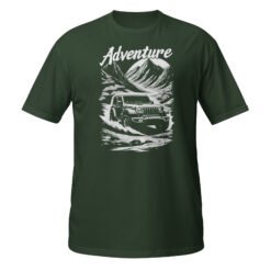 Adventure - Monochrome 4X4 Rig Trail Unisex T-Shirt - Forest Green - Image 7