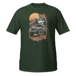 Lone Wolf - Wolf 4X4 Trail Rig Unisex T-Shirt - Forest Green - Image 7