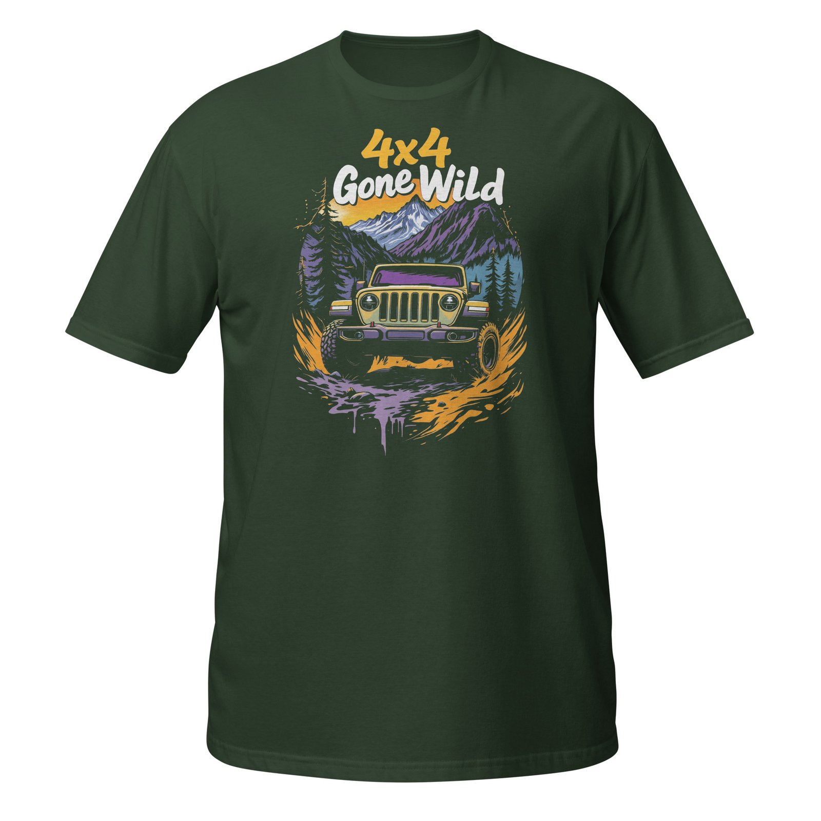 4X4 Gone Wild - 4X4 Gone Wild Rig Unisex T-Shirt - Forest Green - Image 7
