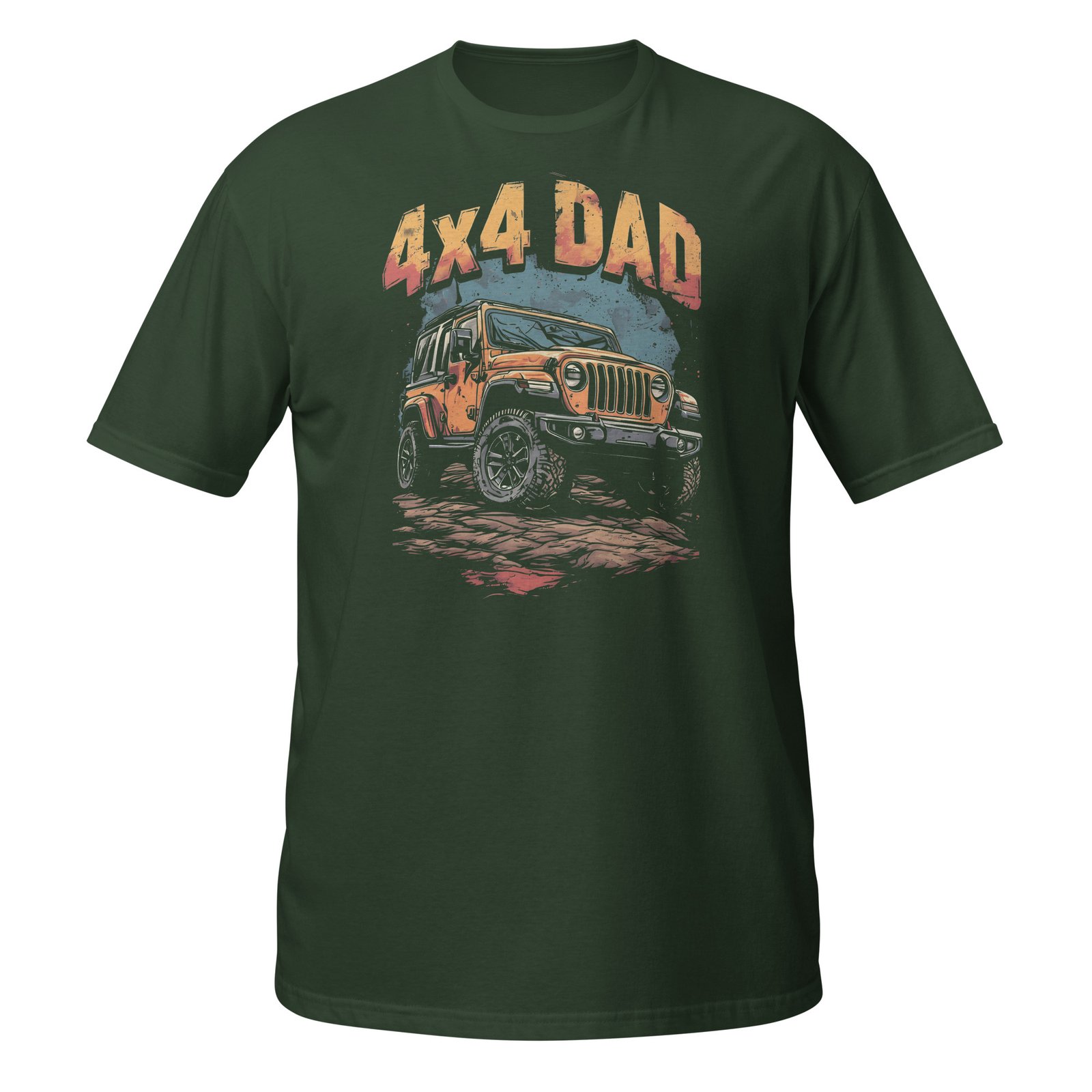 4X4 Dad - Orange Mud 4X4 Rig Unisex T-Shirt - Forest Green - Image 7