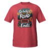 Go Where The Road Ends - Red Rig 4X4 Trail Unisex T-Shirt - Heather Red - Image 1