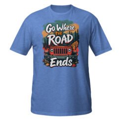 Go Where The Road Ends - Red Rig 4X4 Trail Unisex T-Shirt - Heather Royal - Image 5