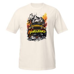 No Limits Just Horizons - Yellow Trail 4X4 Rig Unisex T-Shirt - Natural - Image 3
