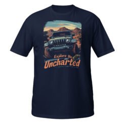 Explore The Uncharted - Desert Mesa 4X4 Rig Unisex T-Shirt - Navy - Image 3