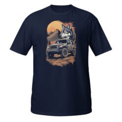 Lone Wolf - Wolf 4X4 Trail Rig Unisex T-Shirt - Navy - Image 3