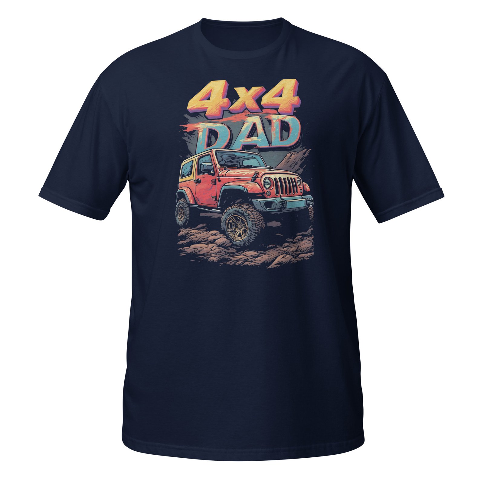 4X4 Dad - 4X4 Dad Off-Road Rig Unisex T-Shirt - Navy - Image 1