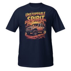 Unstoppable Spirit - Sunset Orange 4X4 Rig Unisex T-Shirt - Navy - Image 4