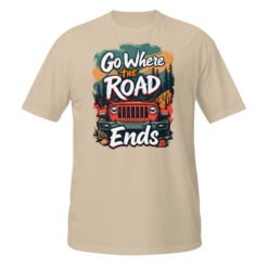 Go Where The Road Ends - Red Rig 4X4 Trail Unisex T-Shirt - Sand - Image 9