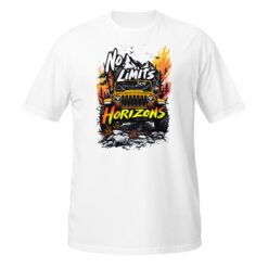 No Limits Just Horizons - Yellow Trail 4X4 Rig Unisex T-Shirt - White - Image 5