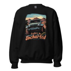 Explore The Uncharted - Southwest Mesa 4X4 Rig Unisex Sweatshirt - Black - Image 1