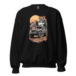 Lone Wolf - Dark 4X4 Overland Rig Unisex Sweatshirt - Black - Image 1