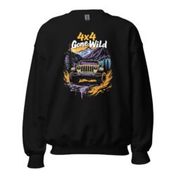 4X4 Gone Wild - Wilderness 4X4 Trail Crawler Unisex Sweatshirt - Black - Image 2